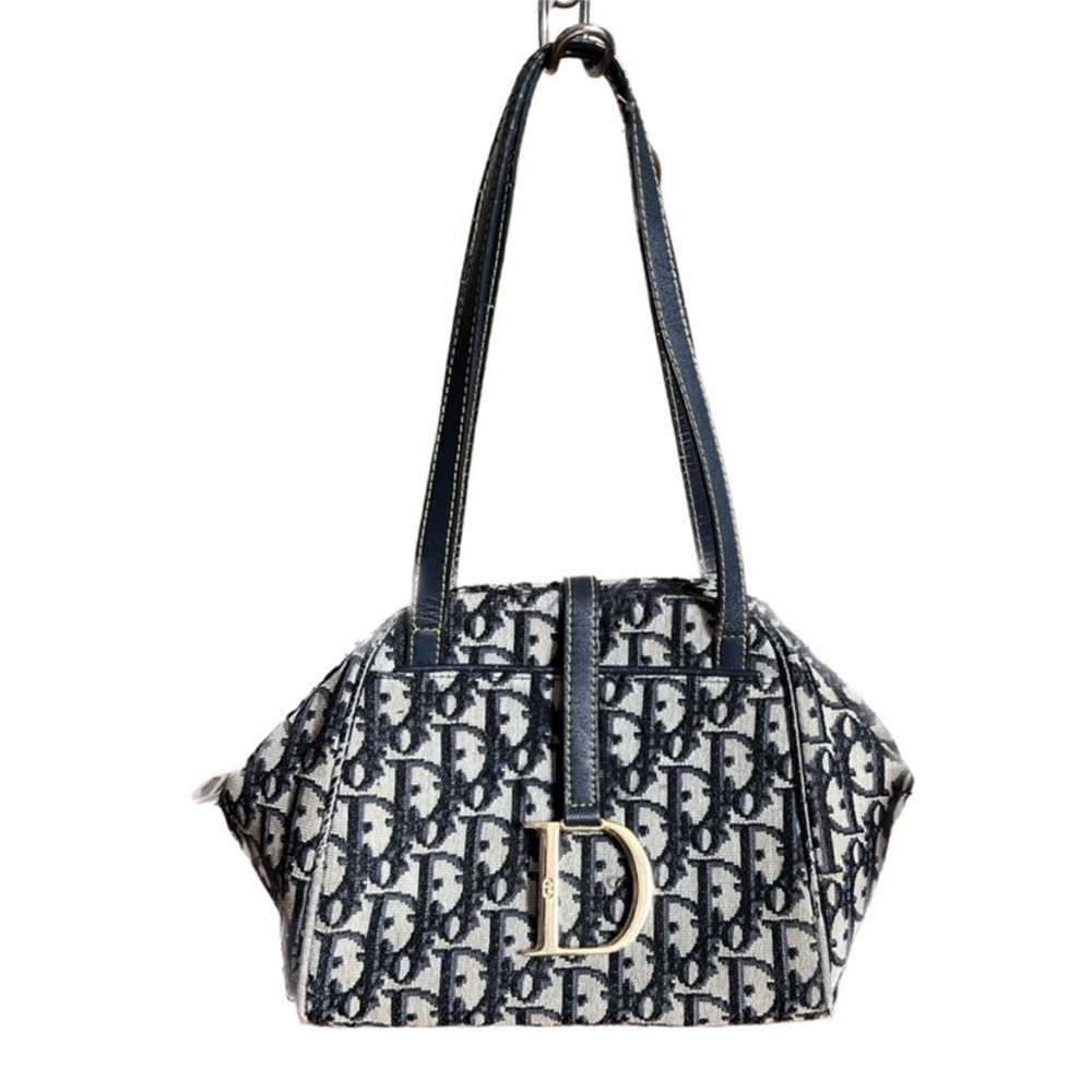 VINTAGE Christian Dior Trotter Bowler Handbag - Indigo Blue Monogram